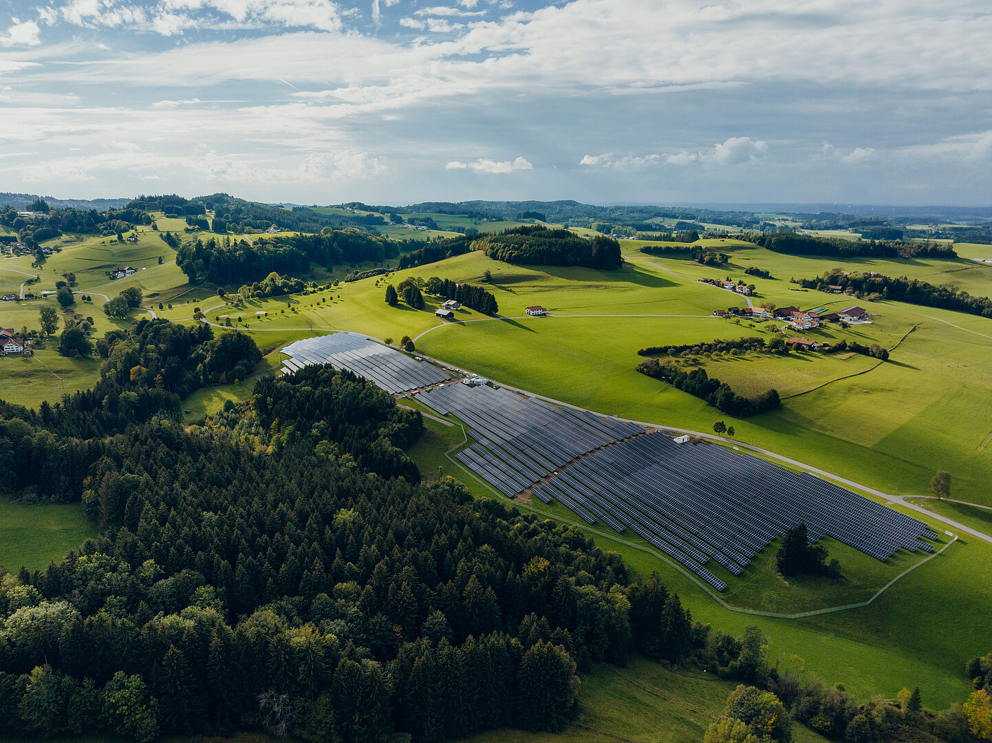 Drohnenbild vom Solarpark Wiggensbach