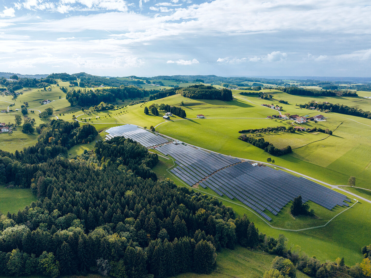 Drohnenbild vom Solarpark Wiggensbach